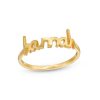 Banter Lowercase Script Ring In Sterling Silver With 14K Gold Rings