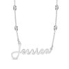 Banter Script Nameplate Saturn Chain Necklace In Sterling Silver - 18" Necklaces