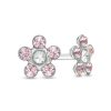 Banter Light Purple Crystal Daisy Stud Piercing Earrings In 14K Solid White Gold Earrings