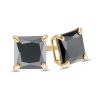 Banter 5Mm Princess-Cut Black Cubic Zirconia Solitaire Stud Earrings In 14K Gold Earrings