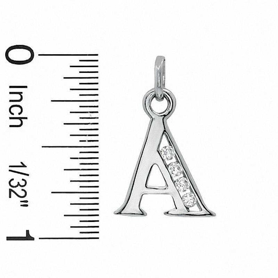 Banter Cubic Zirconia Small Initial "A" Charm In Sterling Silver Charms