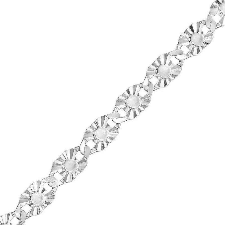 Banter Sterling Silver Diamond-Cut Valentino Chain Anklet Made In Italy Ankle