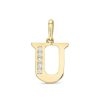 Banter Cubic Zirconia "U" Initial Charm Pendant In 10K Solid Gold Charms