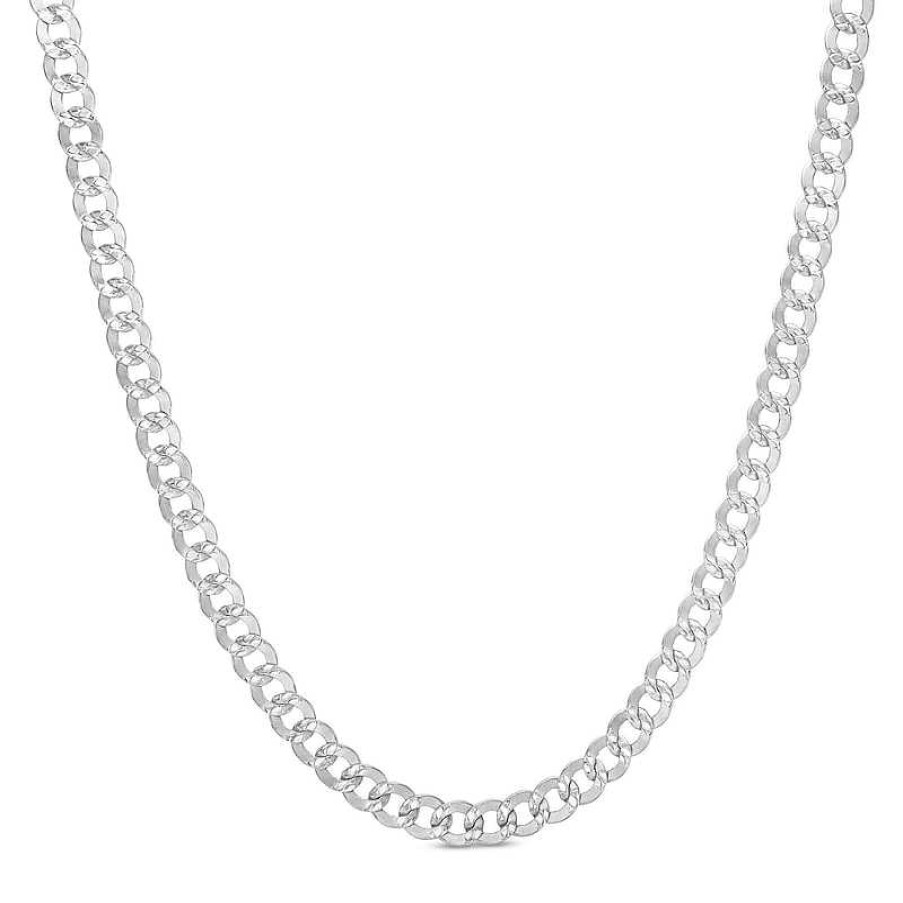 Banter 10K Semi-Solid White Gold Diamond-Cut Curb Chain - 20" Necklaces