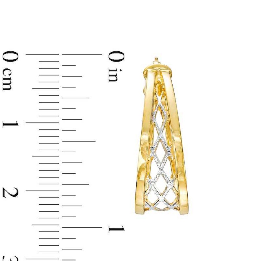 Banter 1.5Mm Diamond-Cut Split Lattice Hoop Earrings In 10K Gold Earrings