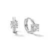 Banter Sterling Silver Cz Solitaire Stone Huggies Earrings