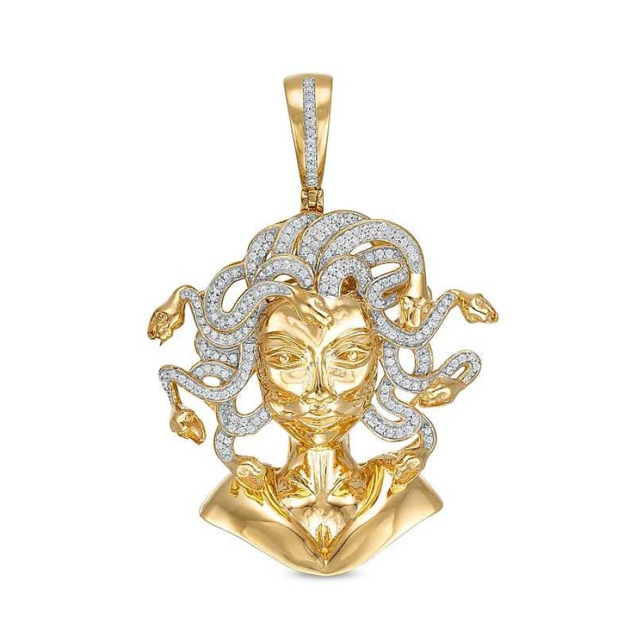 Banter 1/2 Ct. T.W. Diamond Medusa Necklace Charm In 10K Gold Charms