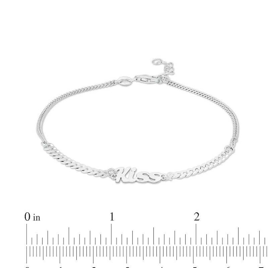 Banter Made In Italy Kiss Curb Chain Bracelet In Solid Sterling Silver - 7" + 1" Bracelets