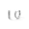 Banter 1/15 Ct. T.W. Diamond Triple Row 8.1Mm Huggie Hoop Earrings In Sterling Silver Earrings