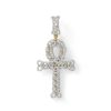 Banter 1/2 Ct. T.W. Diamond Interlocking Ovals Ankh Cross Necklace Charm In 10K Gold Charms