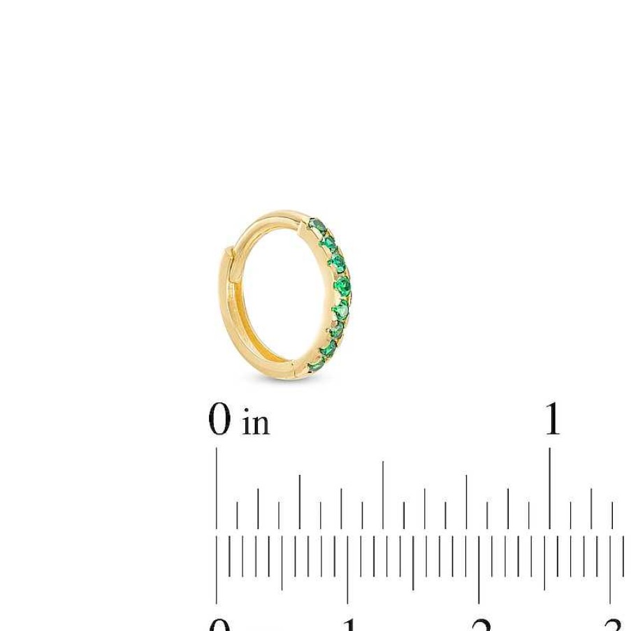 Banter 14K Gold Green Cz Hoop In 14K Gold - 3/8" Nose