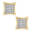 Banter 1/8 Ct. T.W. Diamond Milgrain Square Earrings In 10K Gold - Xl Earrings