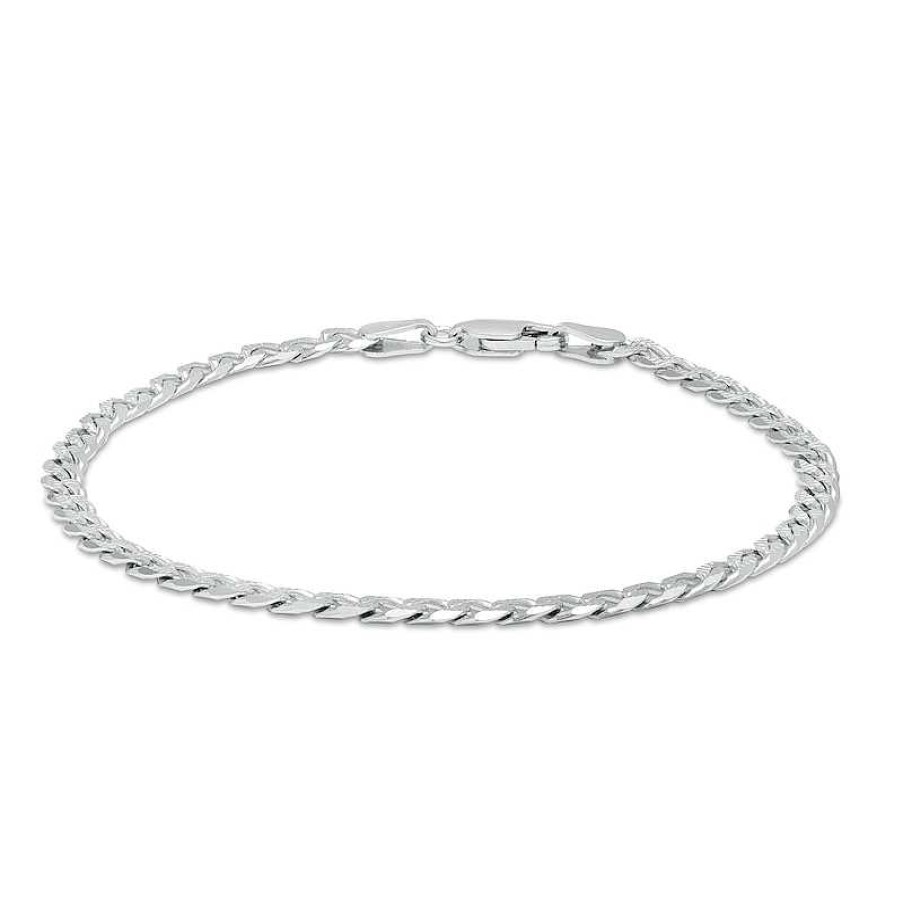 Banter Made In Italy 100 Gauge Diamond-Cut Solid Curb Chain Bracelet In Sterling Silver - 7.5" Bracelets