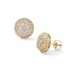 Banter 10K Solid Gold 1 Ct. T.W. Diamond Round Frame Studs Earrings