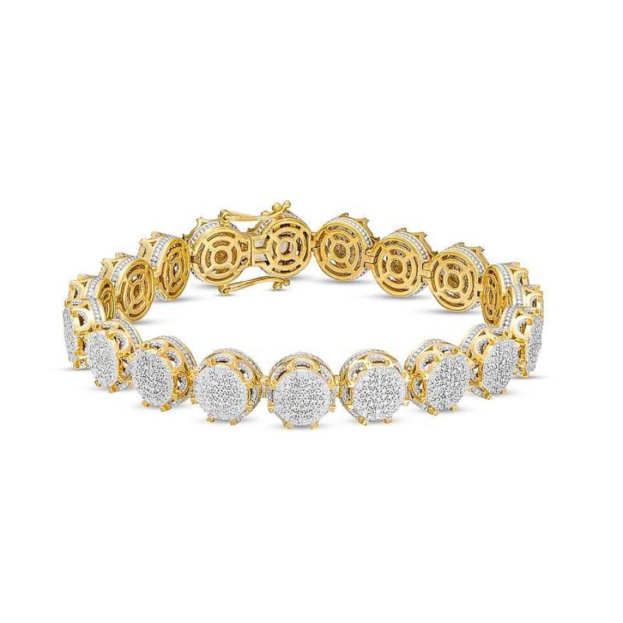 Banter 1 1/4 Ct. T.W. Round Diamond Bracelet In Sterling Silver With 14K Gold Plate Bracelets