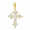 Banter Cubic Zirconia Perfect Cross Charm In 10K Solid Gold Charms