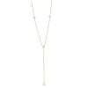 Banter Made In Italy 3.2Mm Cubic Zirconia Station "Y" Necklace In 10K Solid Gold - 19.75" Necklaces