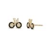 Banter Cubic Zirconia Black Enamel Bicycle Stud Earrings In 10K Gold Earrings