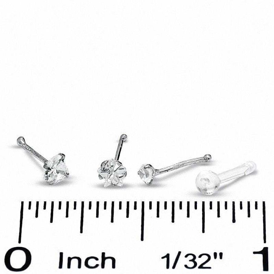 Banter Solid Stainless Steel Cz Nose Stud Set - 20G Nose