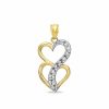 Banter Journey Diamond-Cut Heart Charm In 10K Solid Two-Tone Gold Charms