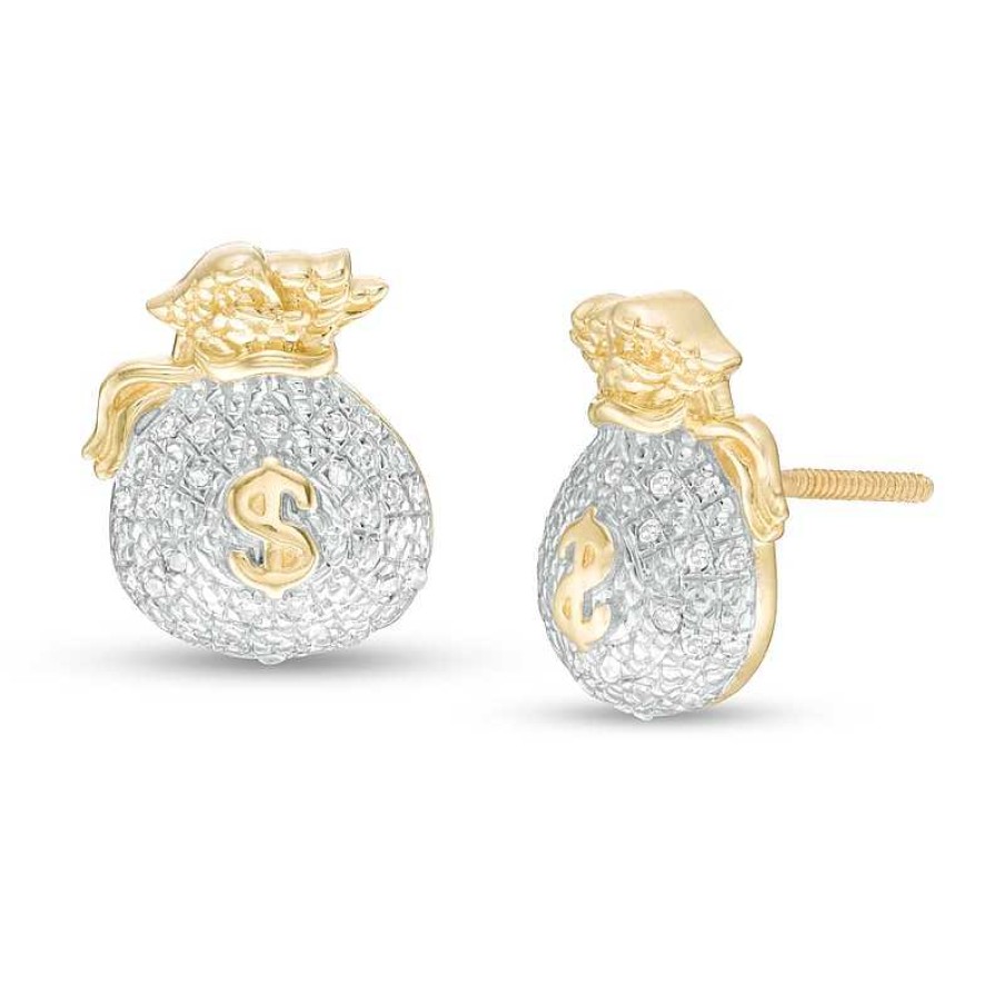 Banter 1/10 Ct. T.W. Diamond Money Bag Stud Earrings In 10K Gold Earrings