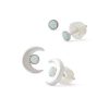 Banter 3Mm Simulated Opal And Crescent Moon Stud Earrings Set In Solid Sterling Silver Earrings