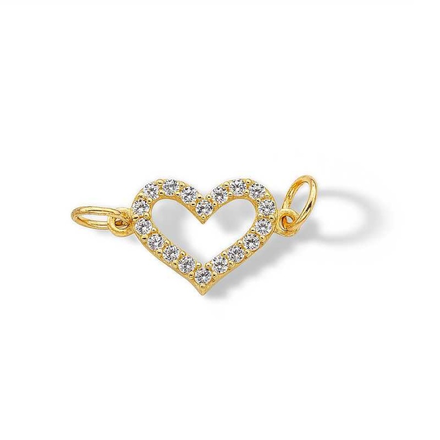 Banter 14K Semi-Solid Gold Cz Heart Charm Charms