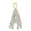 Banter 1/4 Ct. T.W. Diamond Beaded Dripping "A" Initial Necklace Charm In 10K Gold Charms