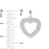 Banter Cubic Zirconia Puffed Heart Outline Necklace Charm In Hollow Sterling Silver Charms