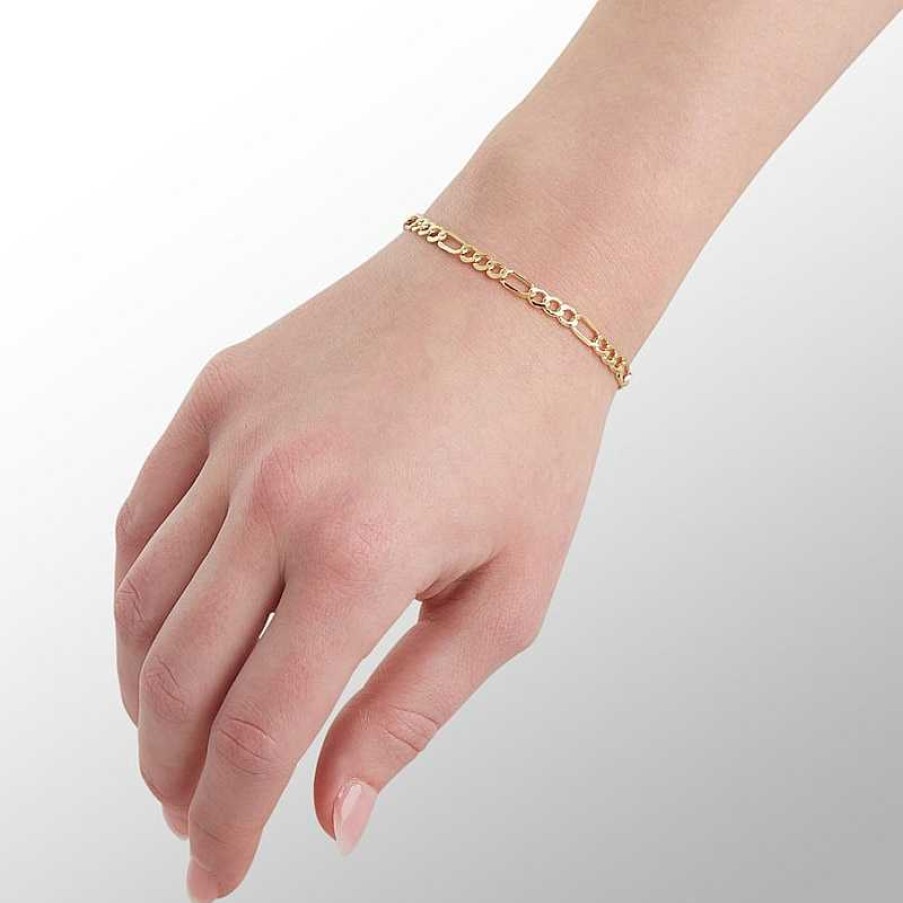 Banter 14K Hollow Gold Beveled Figaro Chain Bracelet - 7.5" Bracelets