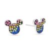 Banter Child'S Multi-Color Crystal And Enamel ©Disney Mickey Mouse Stud Earrings In Solid Sterling Silver Earrings