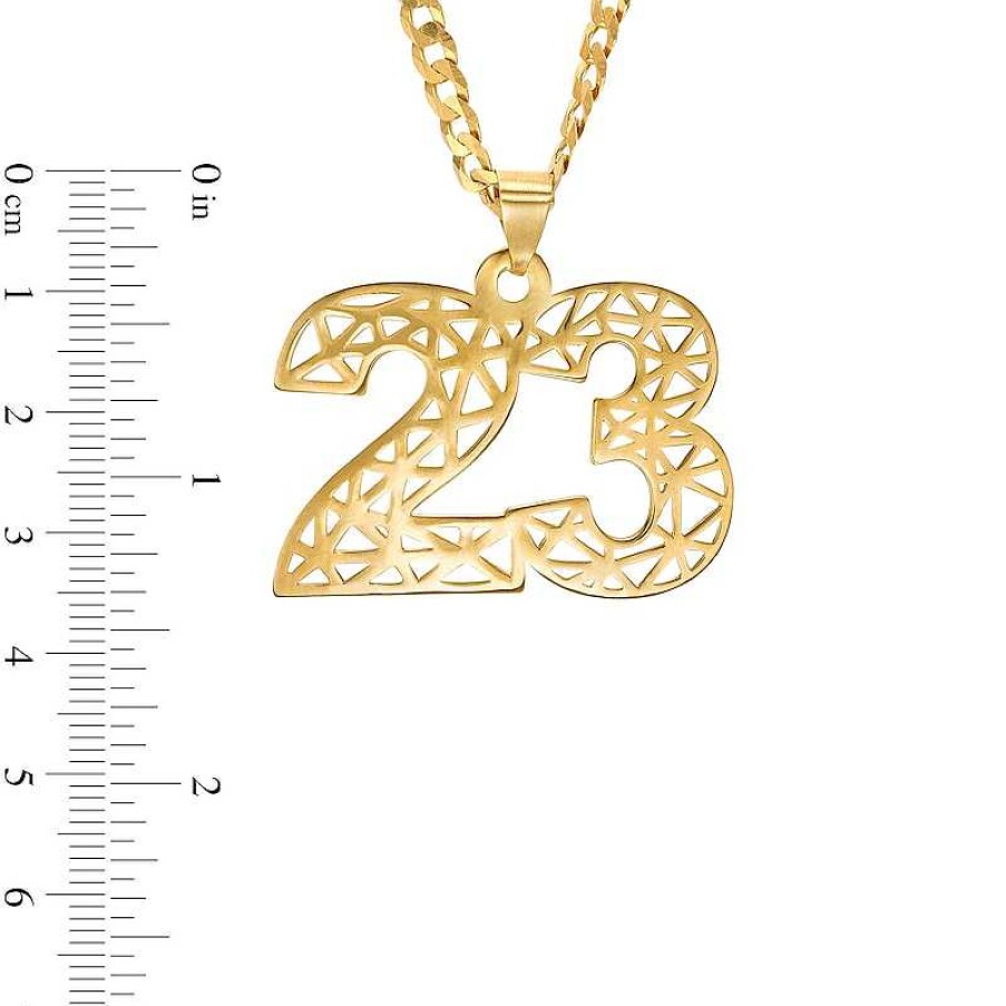 Banter Two Digit Cutout Curb Chain Personalized Necklace In Solid Sterling Silver With 14K Gold Plate Necklaces