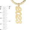 Banter Personalized Vertical Script Number Curb Chain Necklace In Sterling Silver With 14K Gold Plate Necklaces