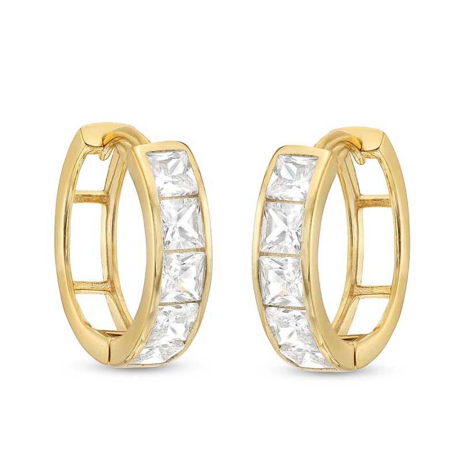 Banter Princess-Cut Cubic Zirconia 11Mm Huggie Earrings In 10K Gold Earrings