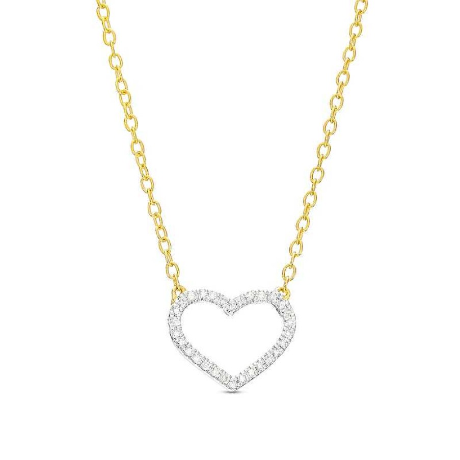 Banter 1/20 Ct. T.W. Diamond Heart Necklace In Sterling Silver With 14K Gold Plate - 18" Necklaces