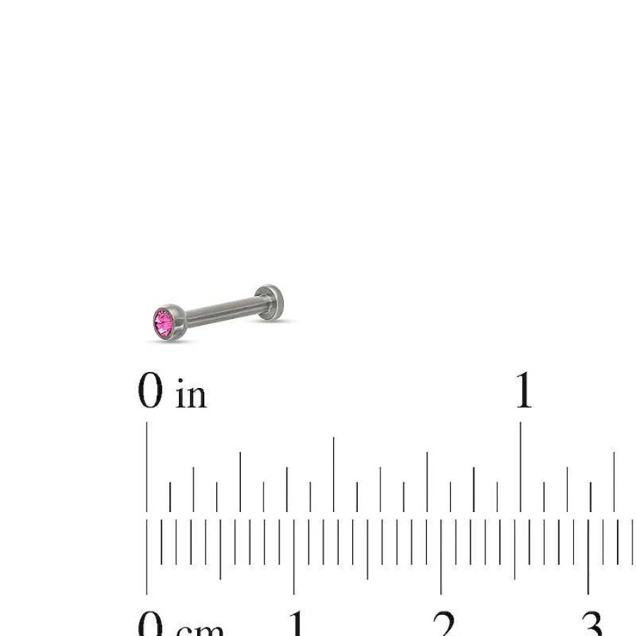 Banter Titanium Pink Crystal Stud - 16G 5/16" Ear