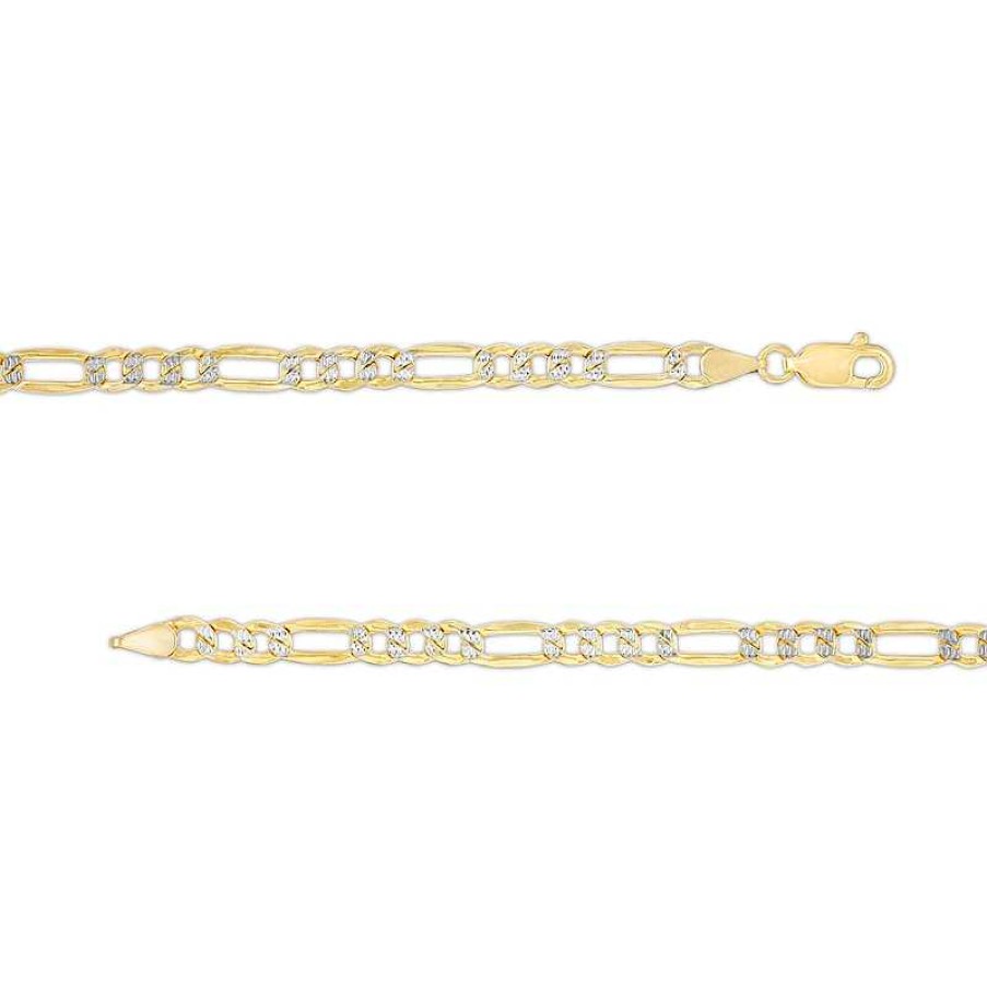 Banter 4Mm Diamond-Cut Pav Figaro Chain Necklace In 10K Semi-Solid Gold - 20" Necklaces