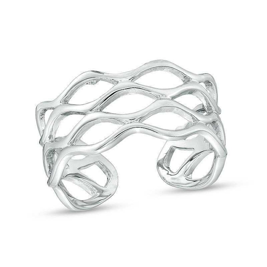 Banter Sterling Silver Open Wave Adjustable Midi/Toe Ring Rings