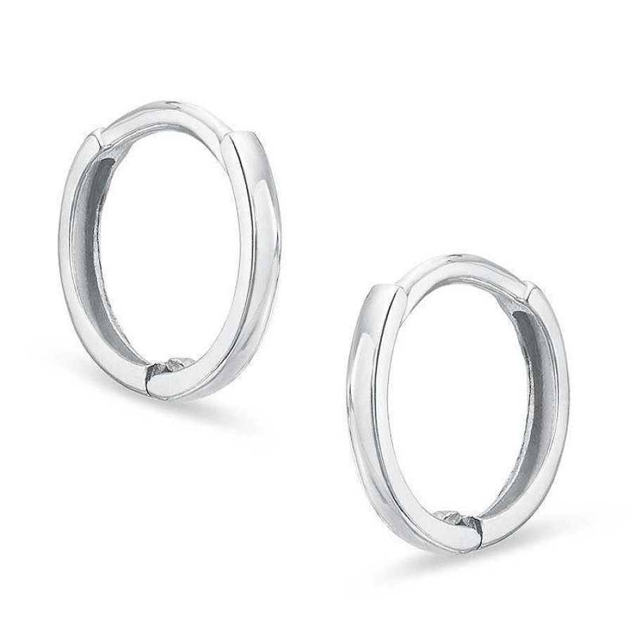 Banter Child'S Thin Huggie Hoop Earrings In 14K White Gold Earrings