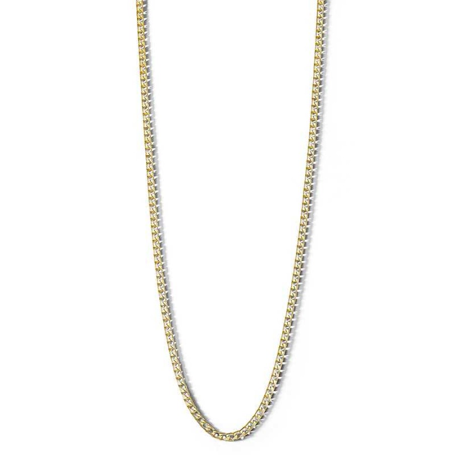 Banter 10K Solid Gold Square Curb Chain Made In Italy - 20" Necklaces