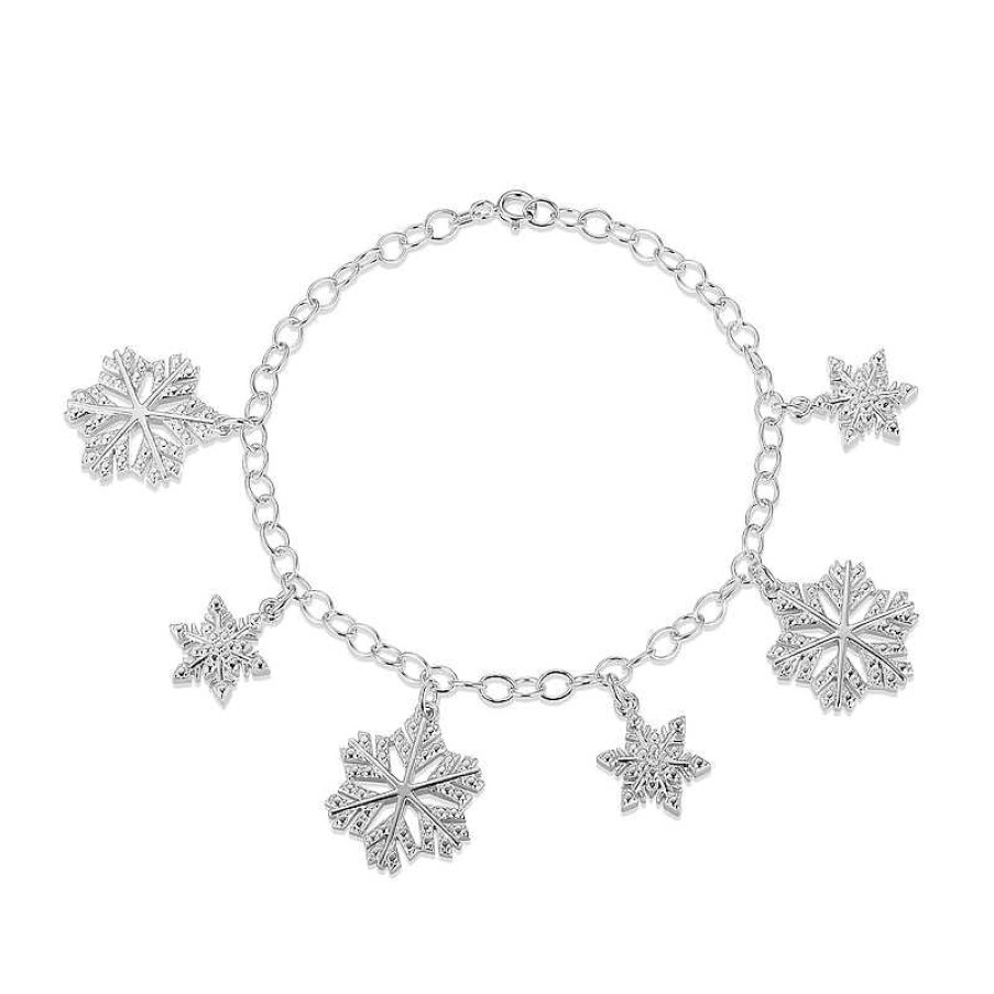 Banter Sterling Silver Diamond Accent Snowflake Charm Bracelet Bracelets