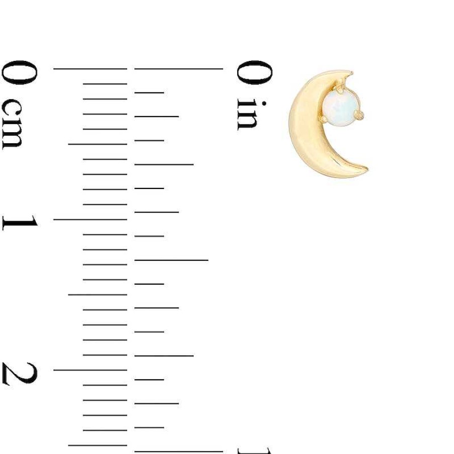 Banter Simulated Opal Crescent Moon Stud Earrings In 10K Gold Earrings