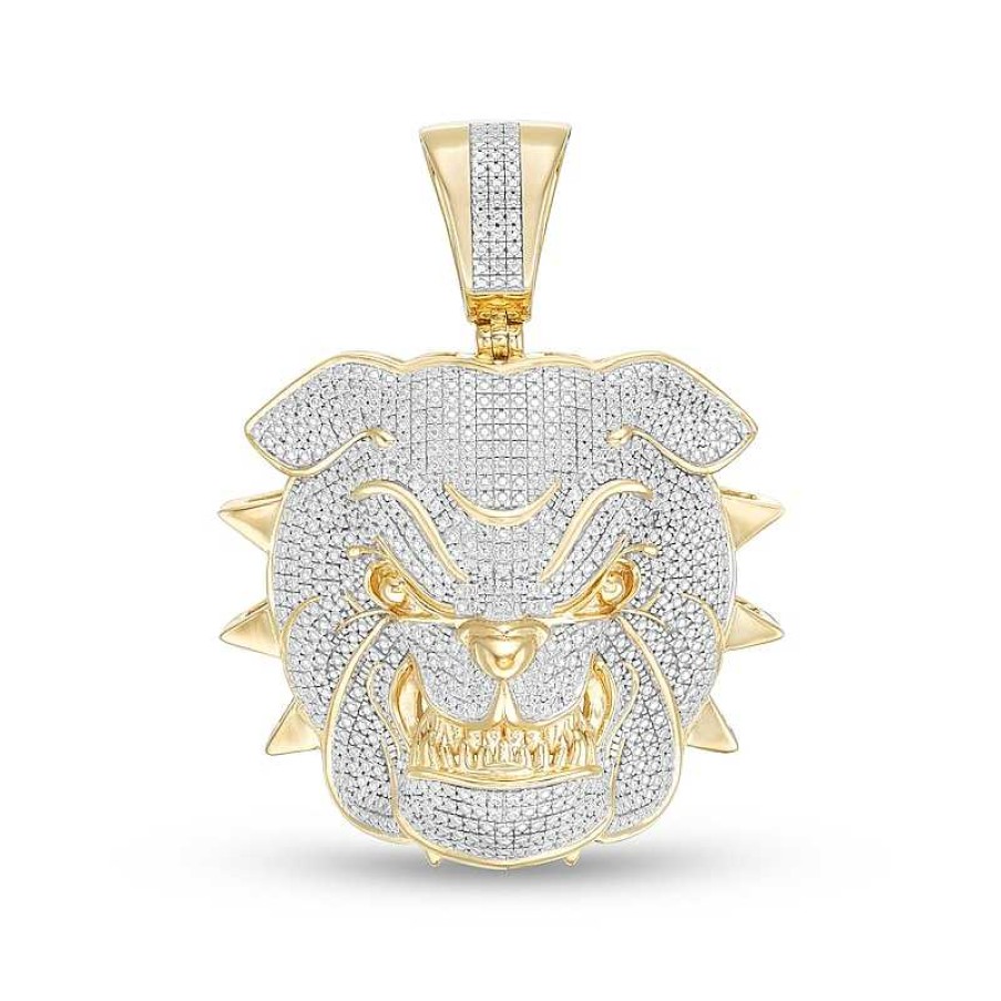 Banter 1/5 Ct. T.W. Diamond Bulldog Necklace Charm In 10K Gold Charms