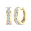 Banter 10K Solid Gold 1/2 Ct. T.W. Lab-Created Diamond Channel Set Huggies Earrings