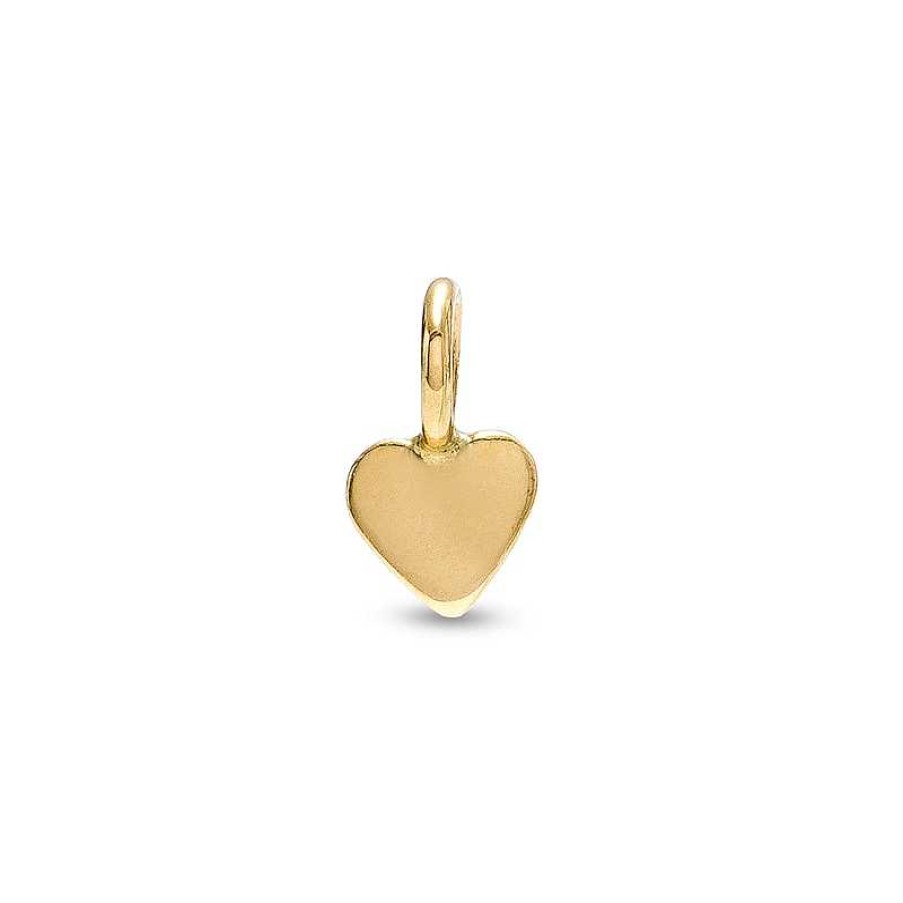 Banter Heart Mini Hoop Charm In 10K Solid Gold Earrings