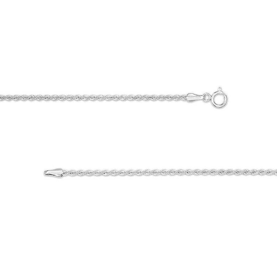 Banter 1.6Mm Rope Chain Necklace In 10K Hollow White Gold - 16" Necklaces