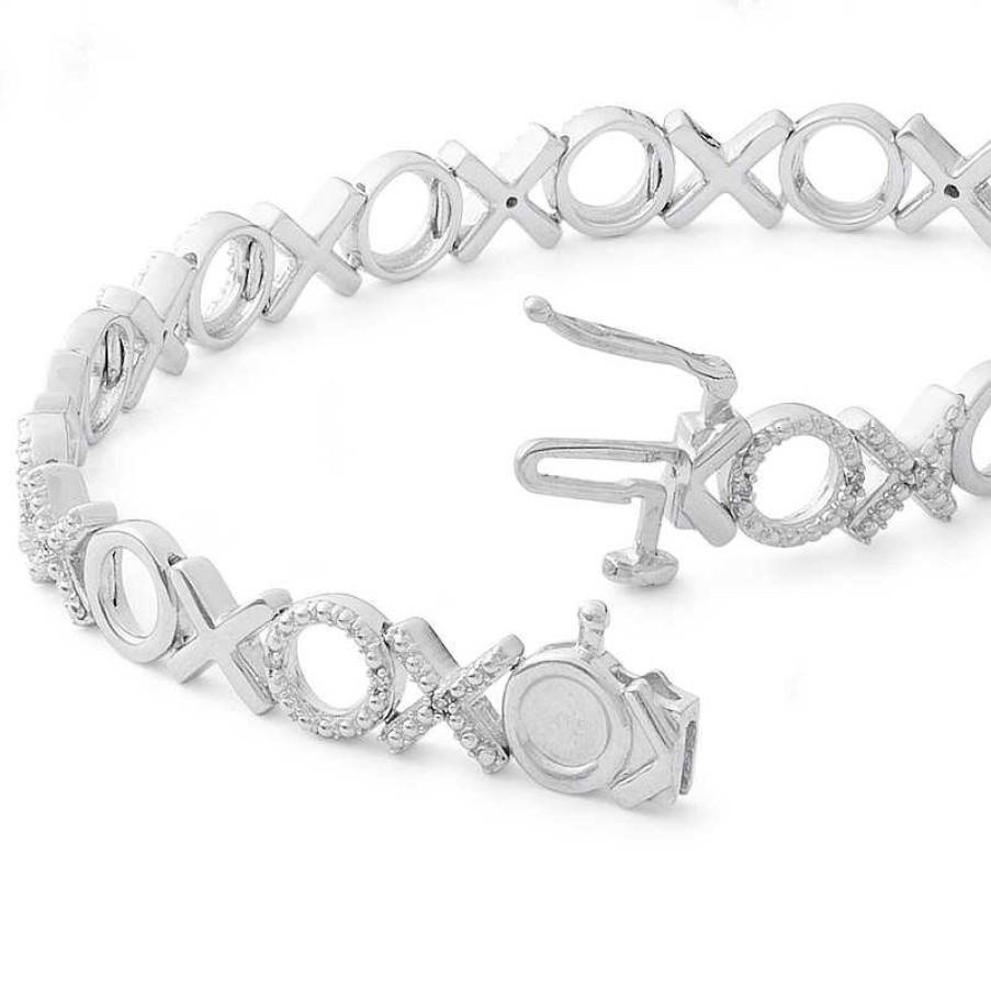 Banter 1/10 Ct. T.W. Diamond "Xo" Line Bracelet In Sterling Silver - 7.5" Bracelets