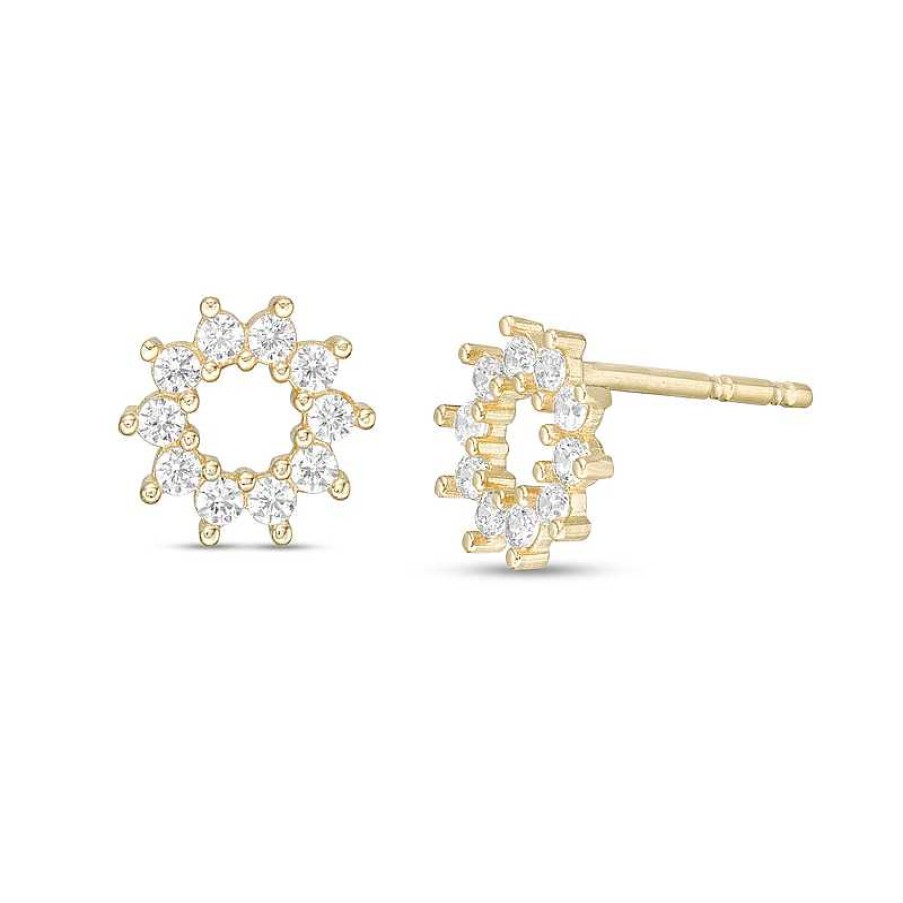 Banter Cubic Zirconia Sunburst Outline Stud Earrings In 10K Gold Earrings