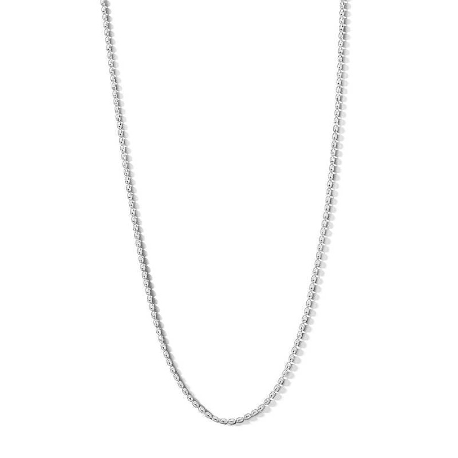 Banter Sterling Silver Oval Bead Chain Made In Italy - 18" Necklaces