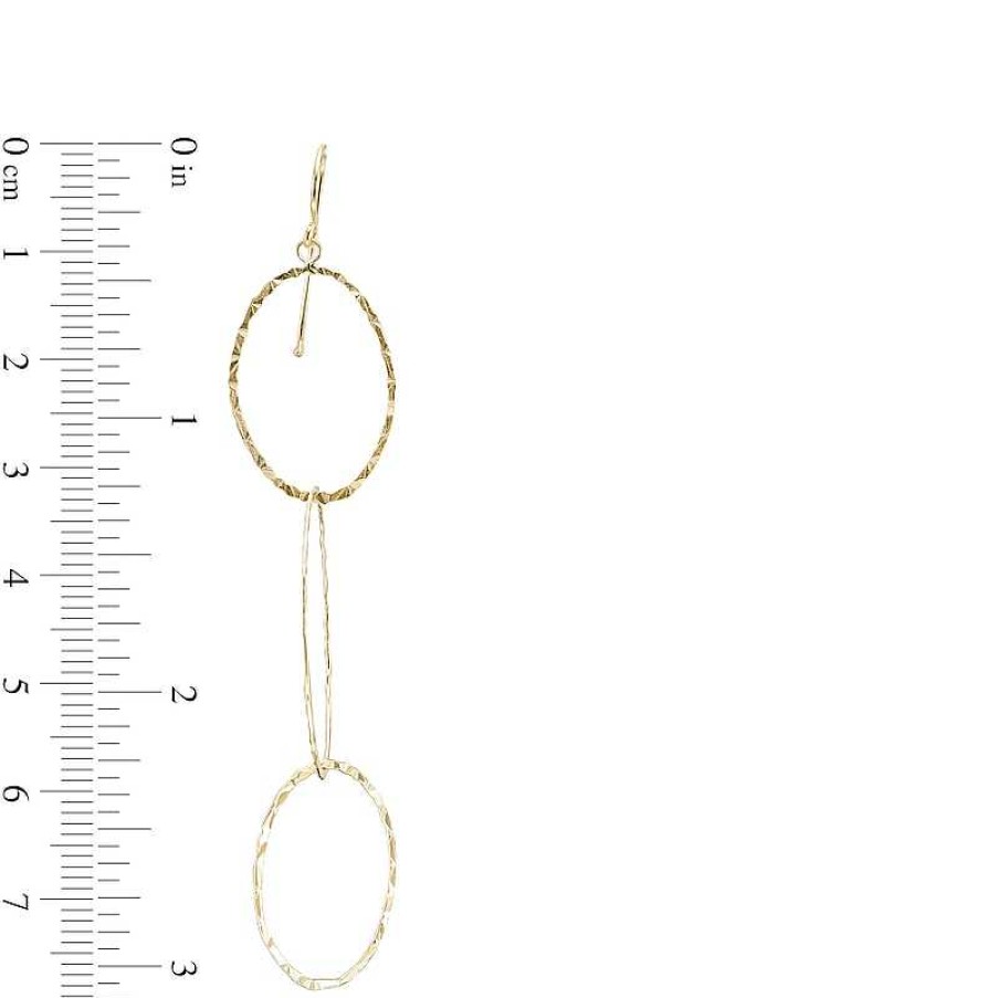 Banter Hammered Triple Interlocking Circle Drop Earrings In 10K Gold Earrings